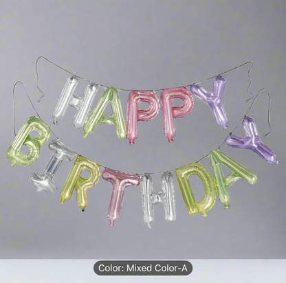 Pastel "Happy Birthday" Balloon Banner