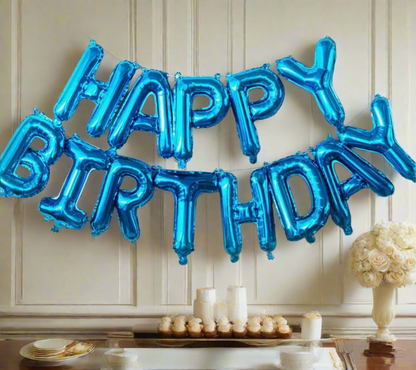 Happy Birthday Foil Balloon Banner Set