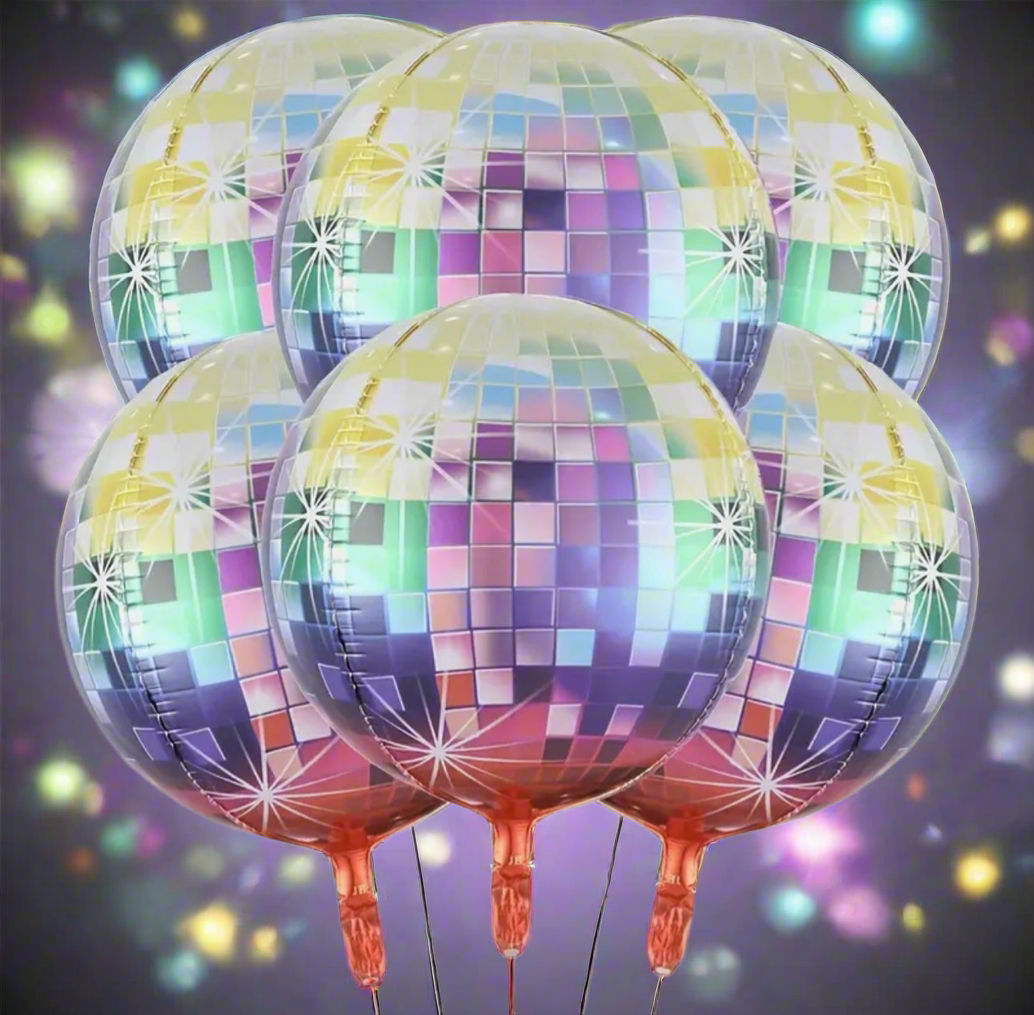 Disco Ball Foil Balloons (3 Pieces)