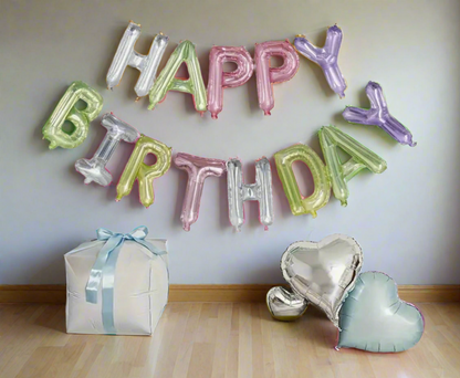 Happy Birthday Foil Balloon Banner Set