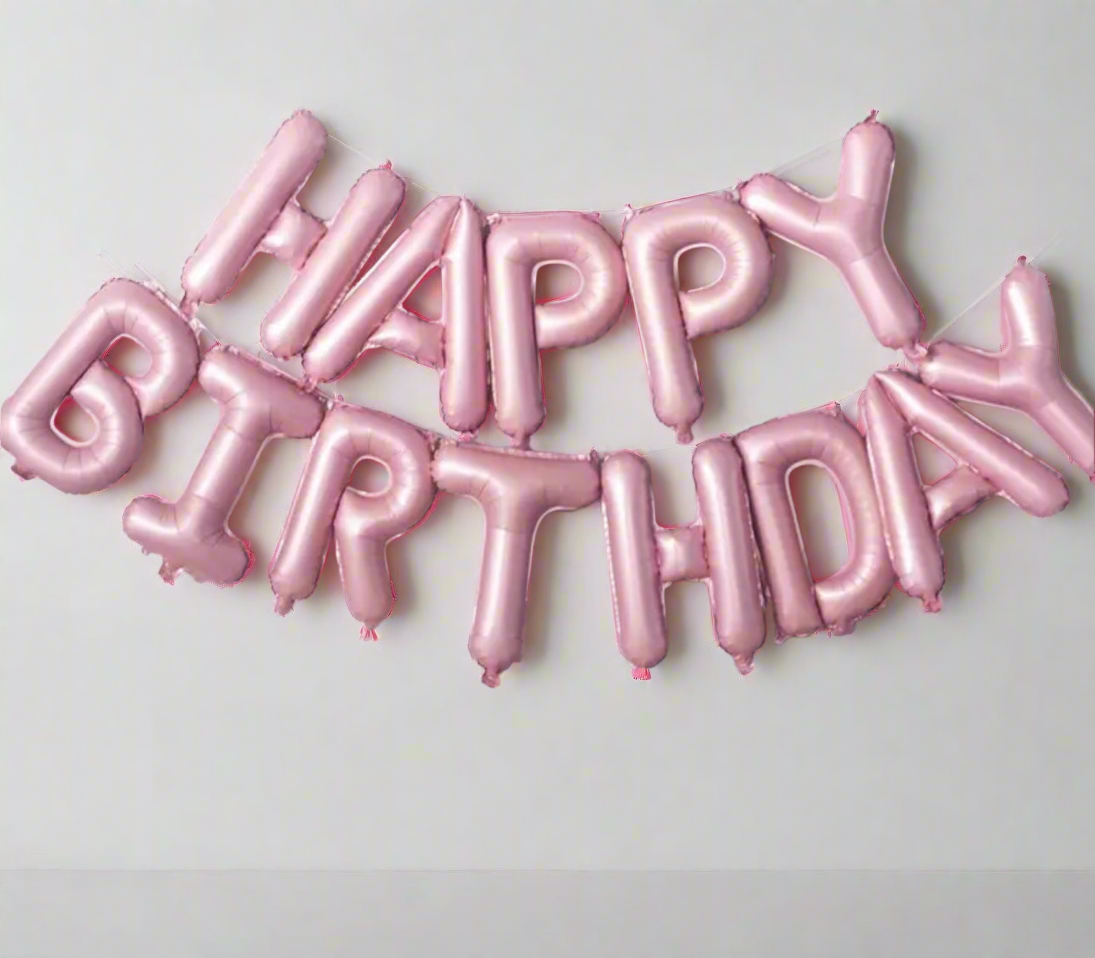 Happy Birthday Foil Balloon Banner Set