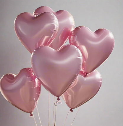 Pink Heart Foil Balloons – Perfect for Celebrations & Romantic Occasions (Pack of 5)