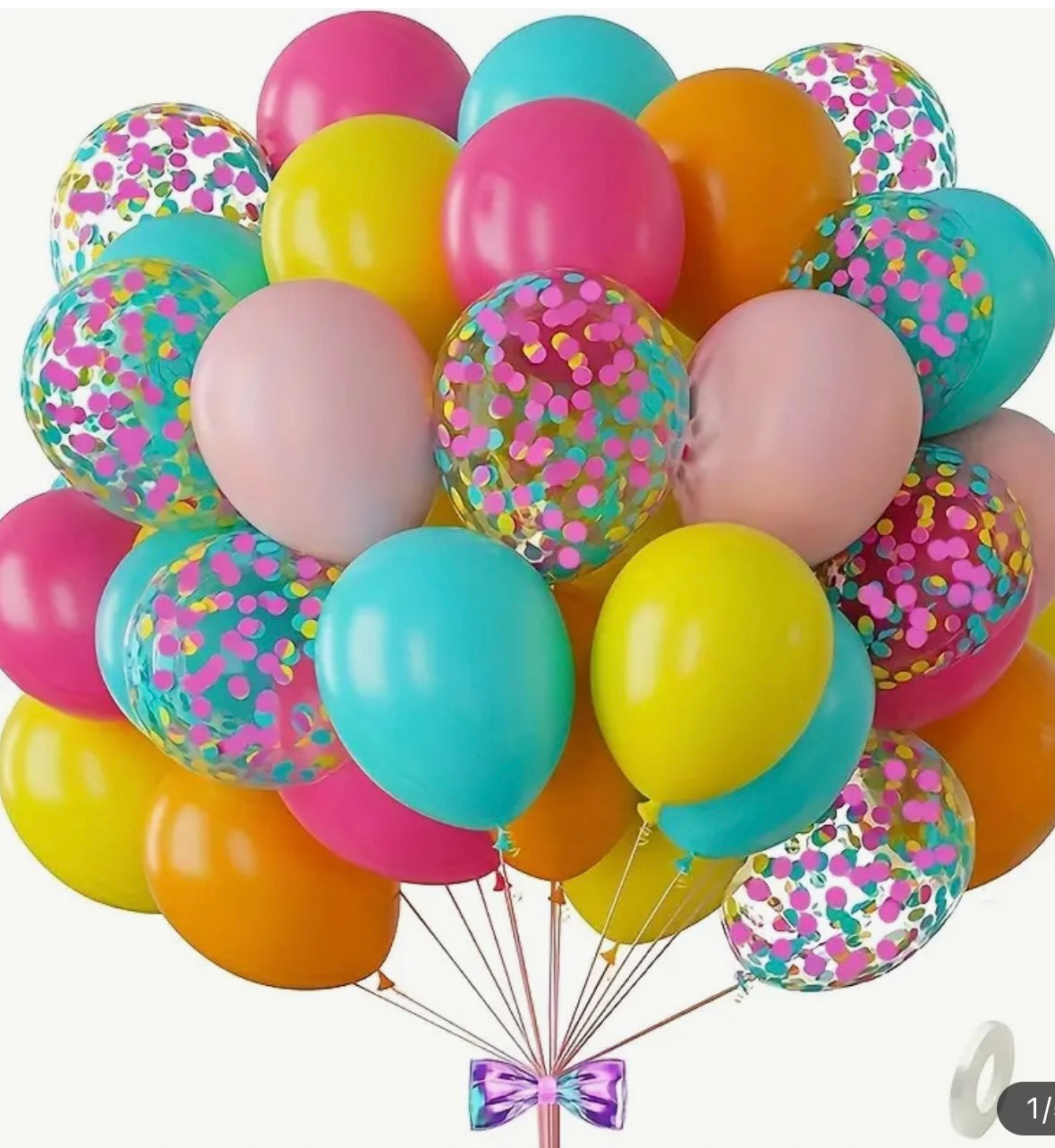 Vibrant Confetti Balloon Pack (51 Pieces)